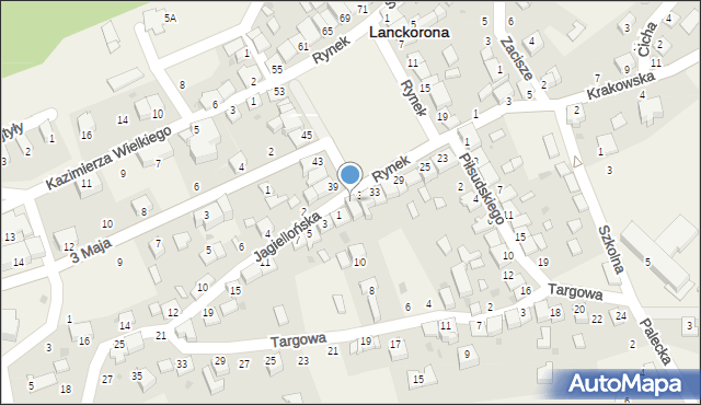 Lanckorona, Rynek, 37, mapa Lanckorona