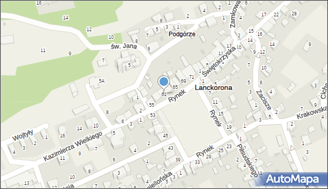 Lanckorona, Rynek, 61, mapa Lanckorona