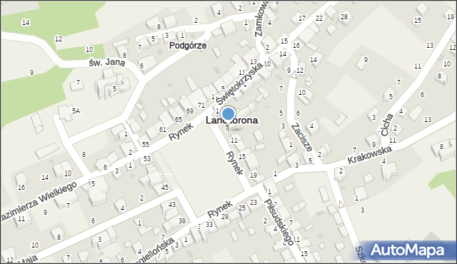 Lanckorona, Rynek, 9, mapa Lanckorona