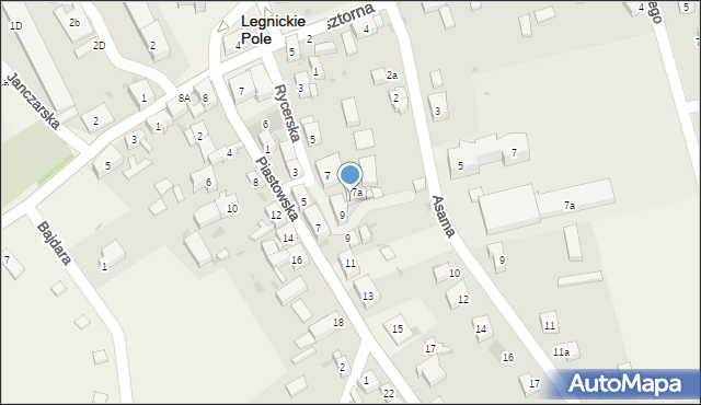 Legnickie Pole, Rycerska, 9a, mapa Legnickie Pole