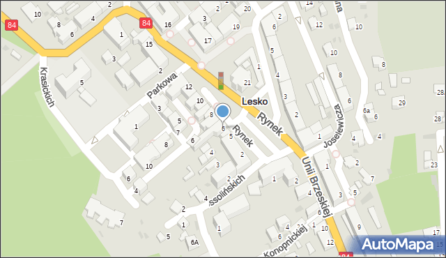 Lesko, Rynek, 6, mapa Lesko