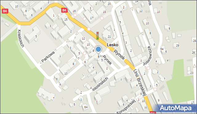 Lesko, Rynek, 6, mapa Lesko