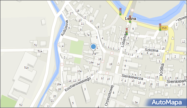 Leśna, Rynek, 17a, mapa Leśna