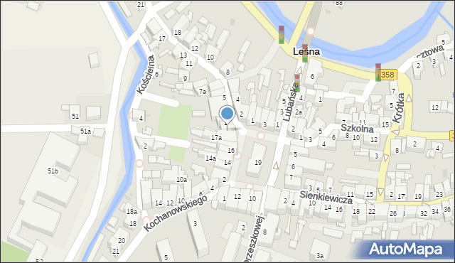 Leśna, Rynek, 18, mapa Leśna