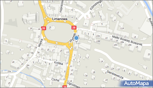 Limanowa, Rynek, 11, mapa Limanowa