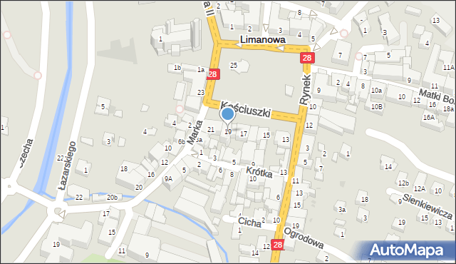 Limanowa, Rynek, 19, mapa Limanowa
