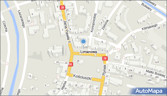 Limanowa, Rynek, 2, mapa Limanowa