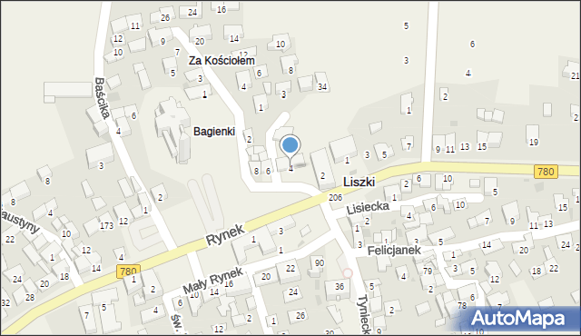 Liszki, Rynek, 4, mapa Liszki