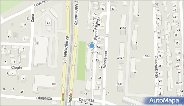 Łódź, Rychlińskiego Tomasza, 5, mapa Łodzi