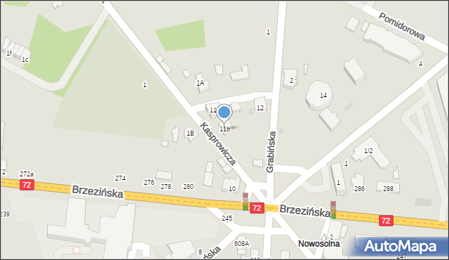 Łódź, Rynek Nowosolna, 11b, mapa Łodzi