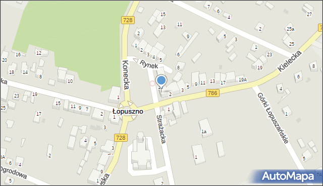 Łopuszno, Rynek, 11, mapa Łopuszno