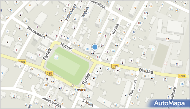 Łosice, Rynek, 12, mapa Łosice