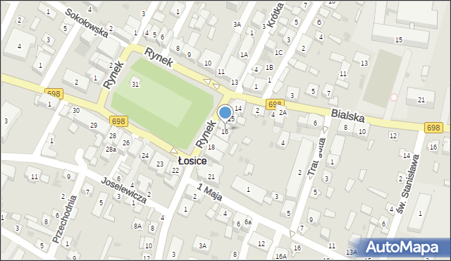 Łosice, Rynek, 16, mapa Łosice