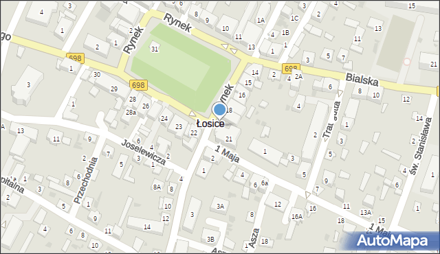 Łosice, Rynek, 20, mapa Łosice