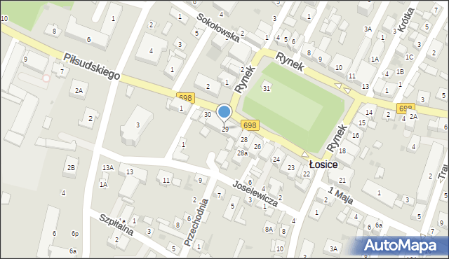 Łosice, Rynek, 29, mapa Łosice