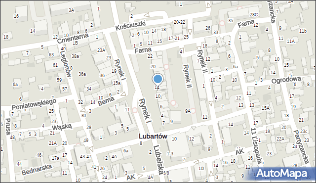 Lubartów, Rynek I, 12, mapa Lubartów