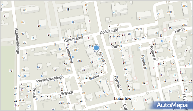 Lubartów, Rynek I, 21, mapa Lubartów