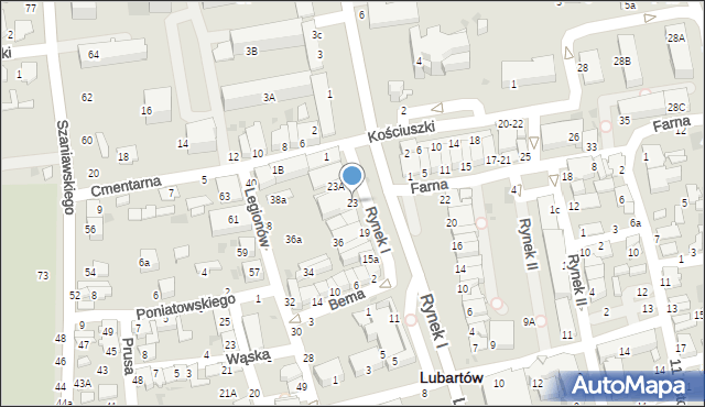 Lubartów, Rynek I, 23, mapa Lubartów