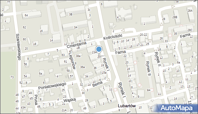 Lubartów, Rynek I, 23, mapa Lubartów