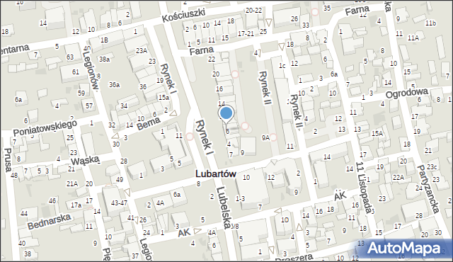 Lubartów, Rynek I, 6, mapa Lubartów
