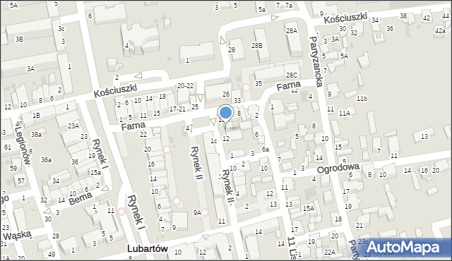 Lubartów, Rynek II, 16, mapa Lubartów