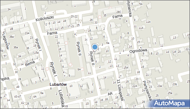 Lubartów, Rynek II, 8, mapa Lubartów