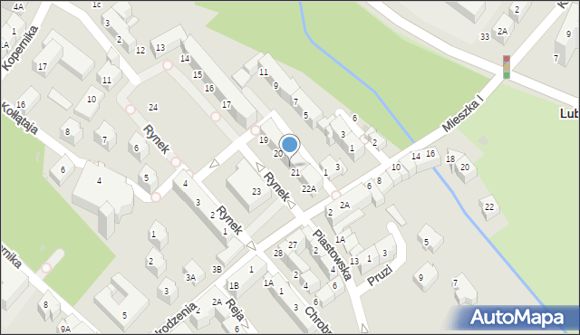 Lubin, Rynek, 21A, mapa Lubin