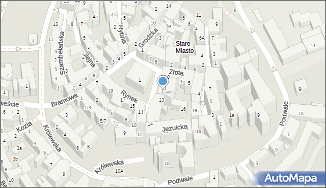 Lublin, Rynek, 12, mapa Lublina