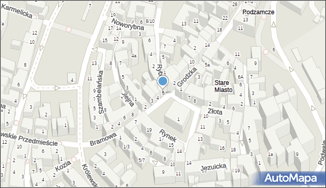 Lublin, Rynek, 5, mapa Lublina