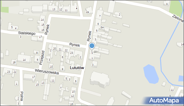 Lututów, Rynek, 1, mapa Lututów