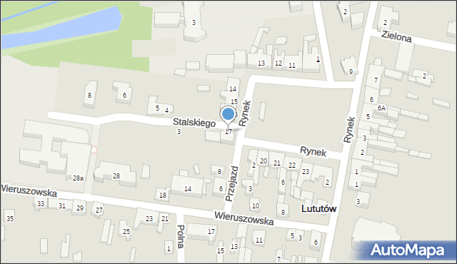 Lututów, Rynek, 17, mapa Lututów