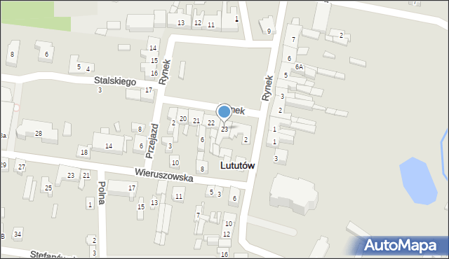 Lututów, Rynek, 23, mapa Lututów