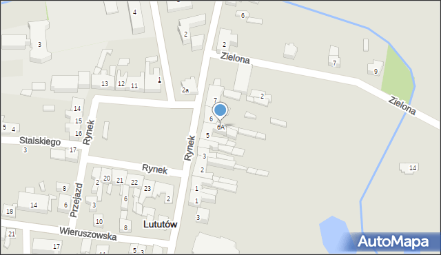 Lututów, Rynek, 6A, mapa Lututów