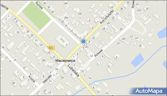 Maciejowice, Rynek, 1, mapa Maciejowice