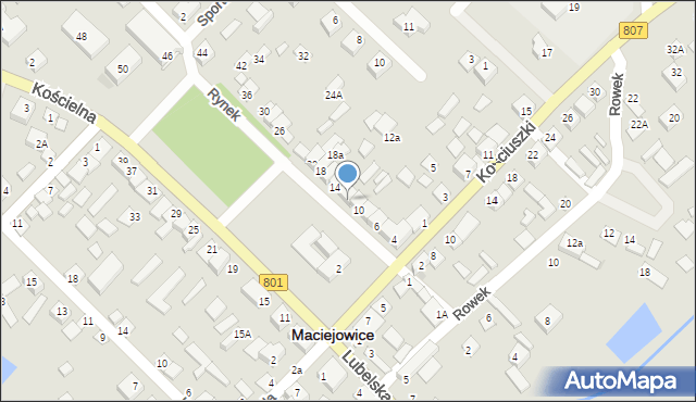 Maciejowice, Rynek, 12, mapa Maciejowice