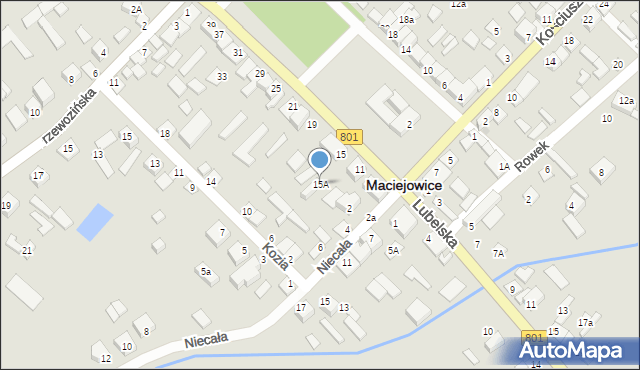Maciejowice, Rynek, 15A, mapa Maciejowice
