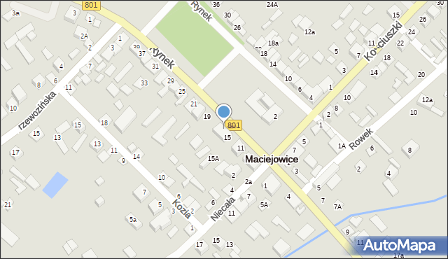 Maciejowice, Rynek, 17, mapa Maciejowice