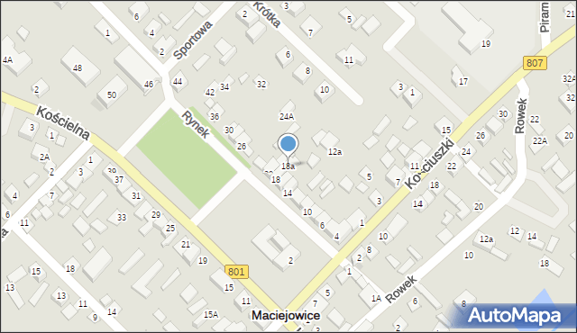 Maciejowice, Rynek, 18a, mapa Maciejowice