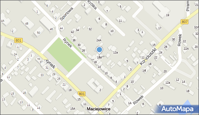 Maciejowice, Rynek, 18a, mapa Maciejowice