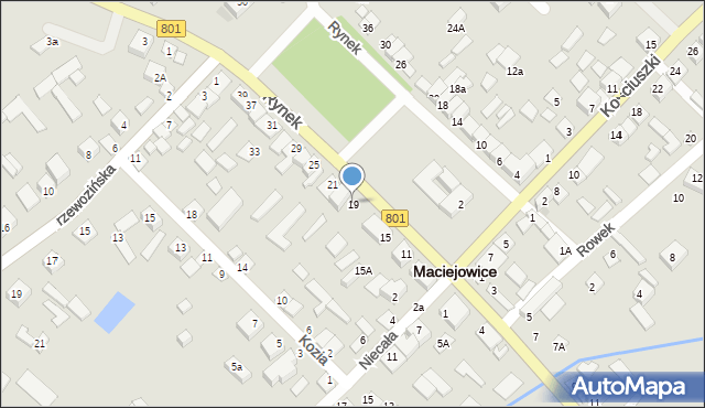 Maciejowice, Rynek, 19, mapa Maciejowice