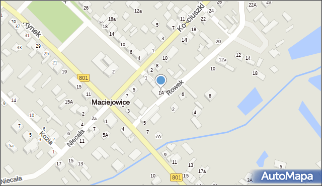 Maciejowice, Rynek, 1A, mapa Maciejowice