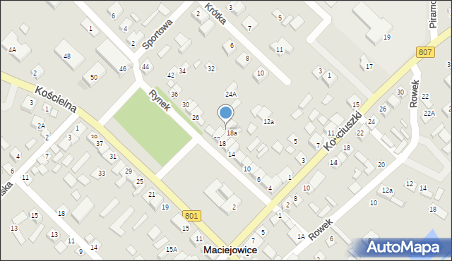 Maciejowice, Rynek, 22, mapa Maciejowice