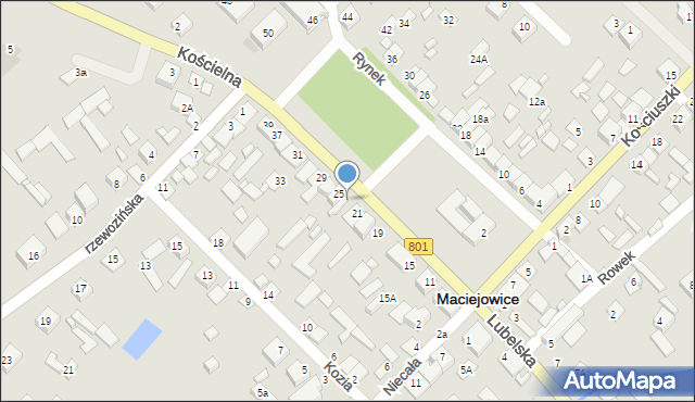 Maciejowice, Rynek, 23, mapa Maciejowice