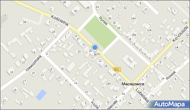 Maciejowice, Rynek, 25, mapa Maciejowice