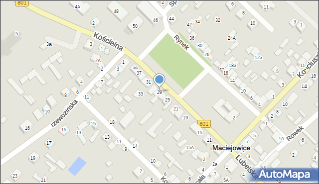 Maciejowice, Rynek, 29, mapa Maciejowice