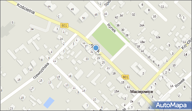 Maciejowice, Rynek, 29A, mapa Maciejowice