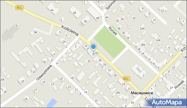 Maciejowice, Rynek, 31, mapa Maciejowice