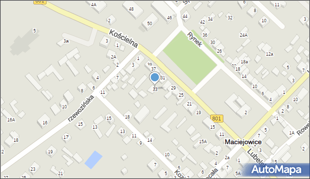 Maciejowice, Rynek, 33, mapa Maciejowice