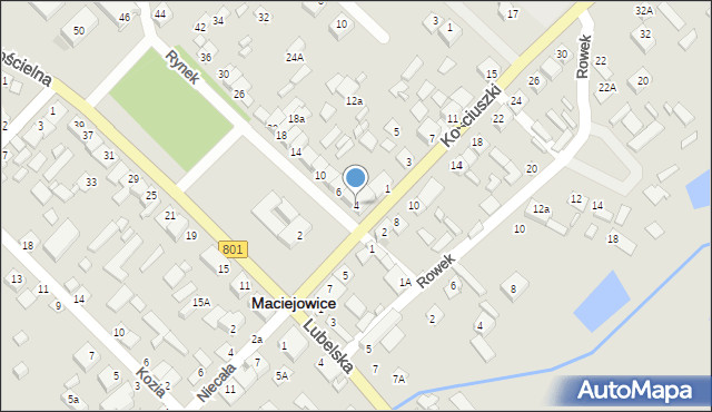 Maciejowice, Rynek, 4, mapa Maciejowice