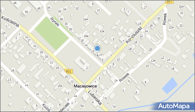 Maciejowice, Rynek, 6, mapa Maciejowice